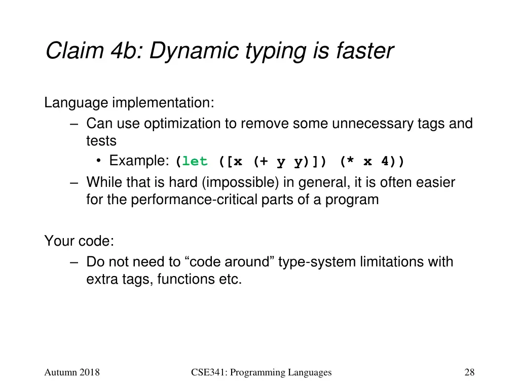 claim 4b dynamic typing is faster