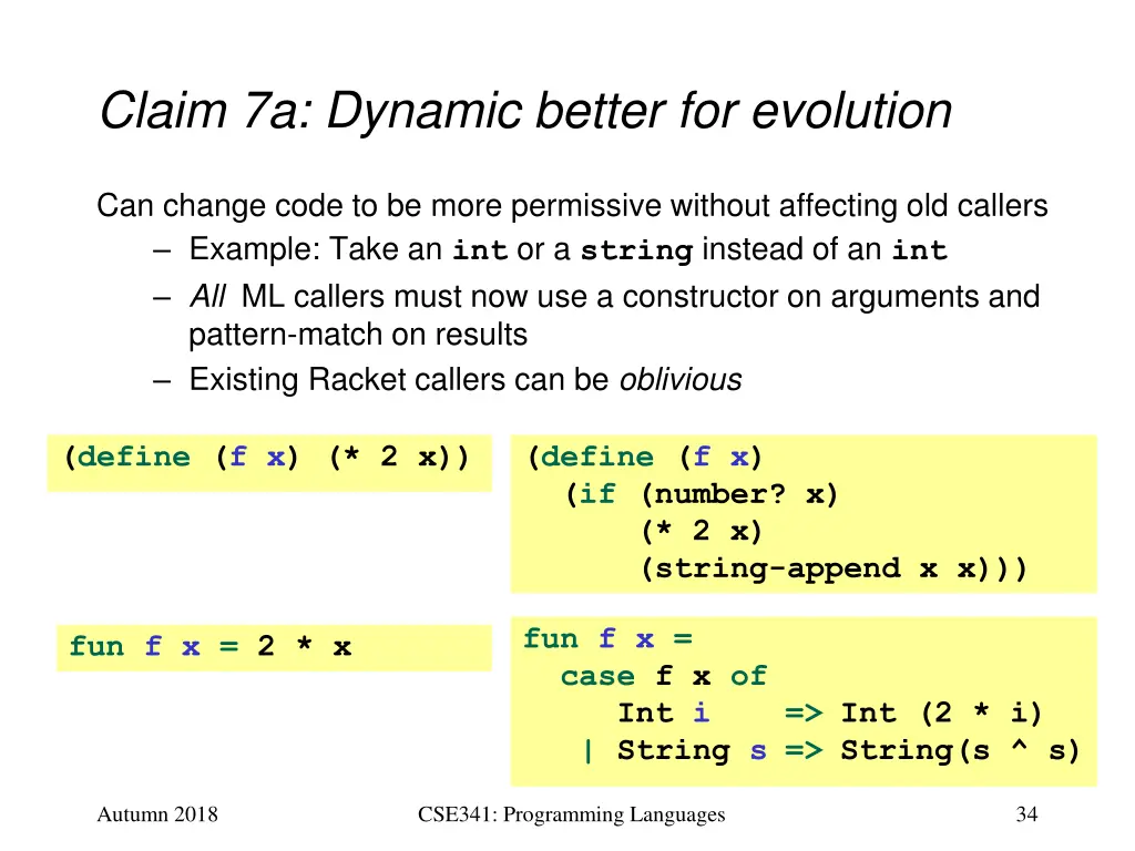 claim 7a dynamic better for evolution