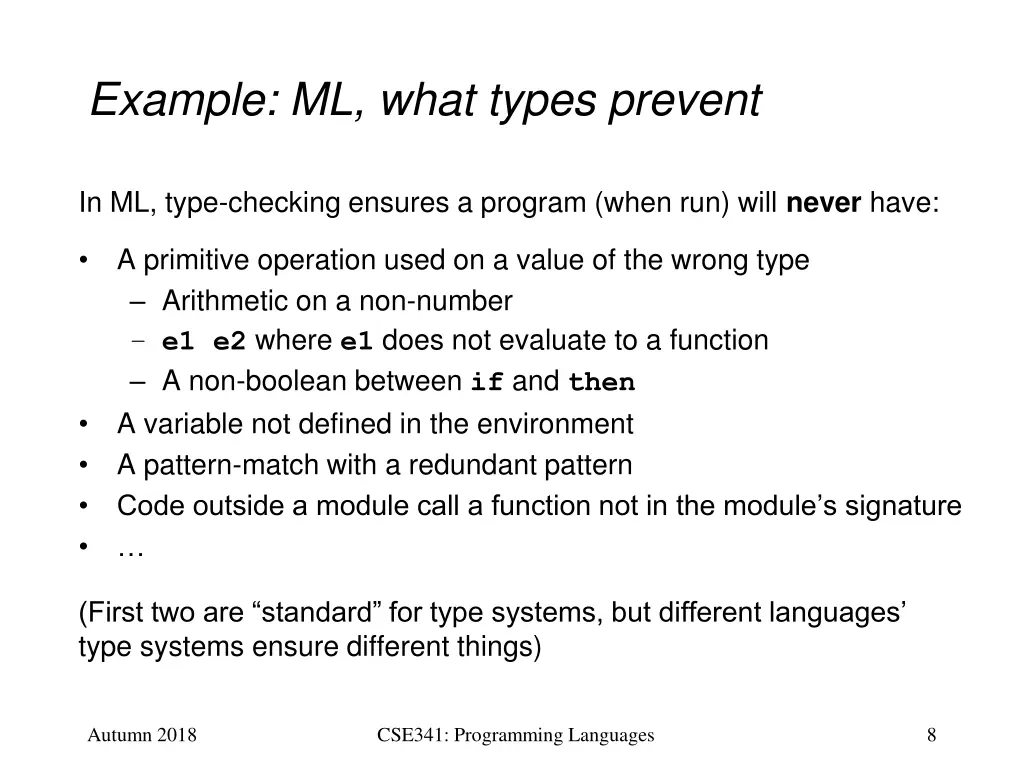 example ml what types prevent
