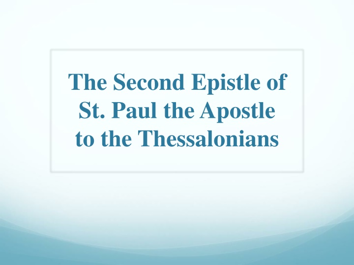 the second epistle of st paul the apostle