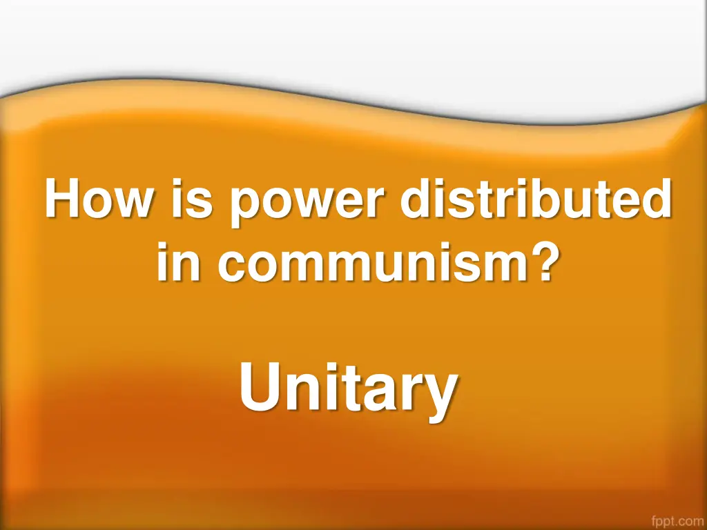 how is power distributed in communism