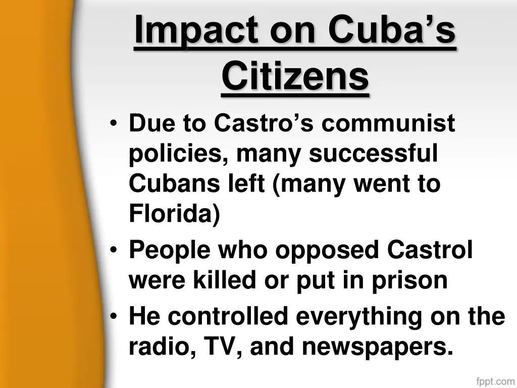 impact on cuba s citizens due to castro