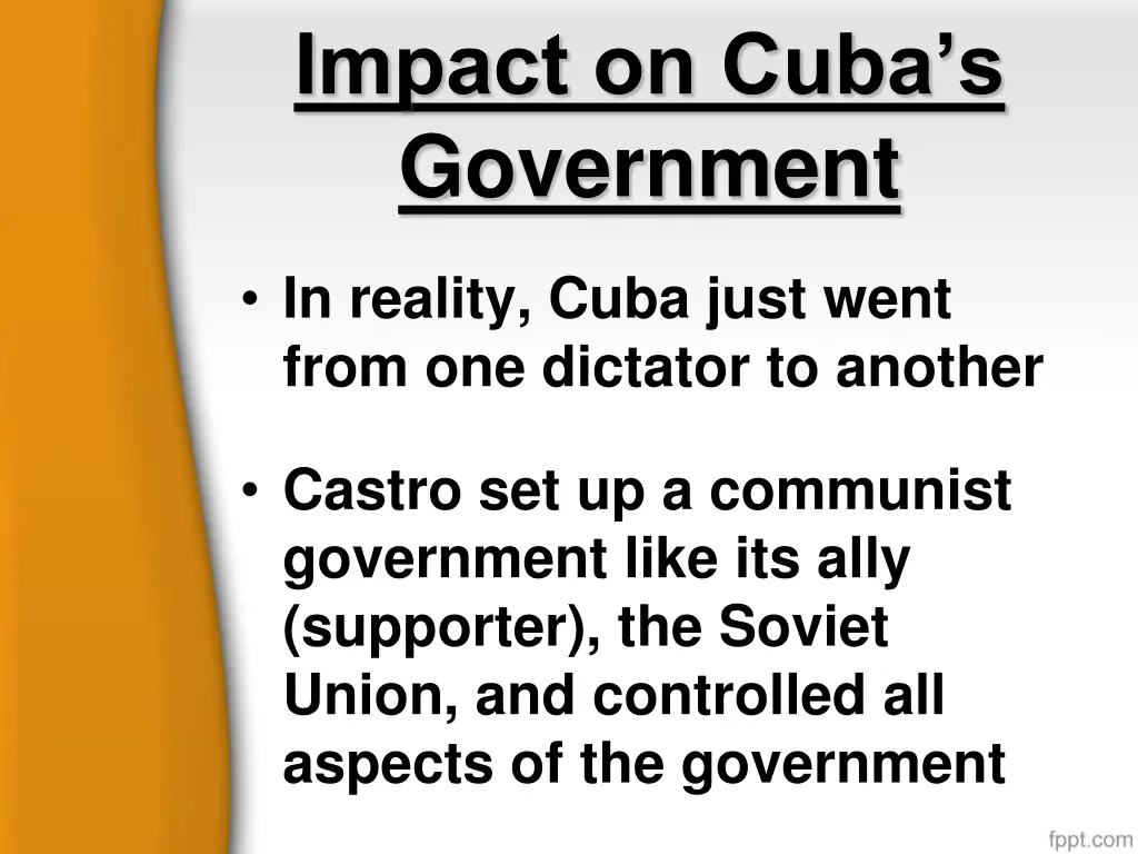 impact on cuba s government