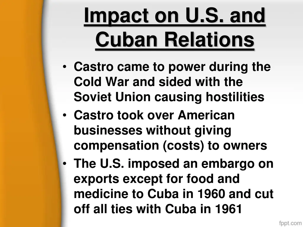 impact on u s and cuban relations