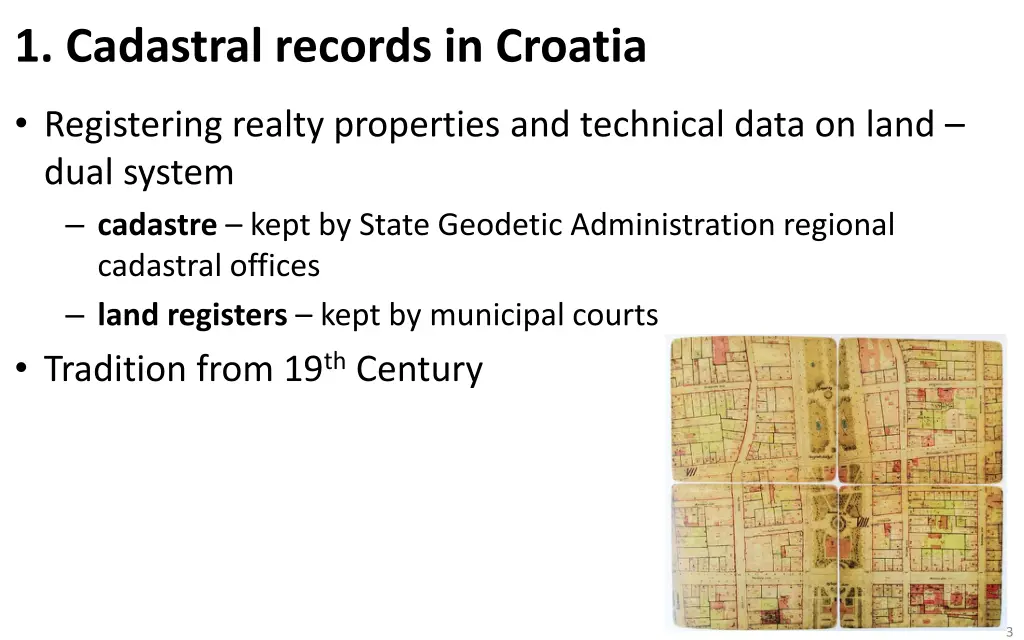 1 cadastral records in croatia