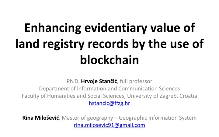 enhancing evidentiary value of land registry