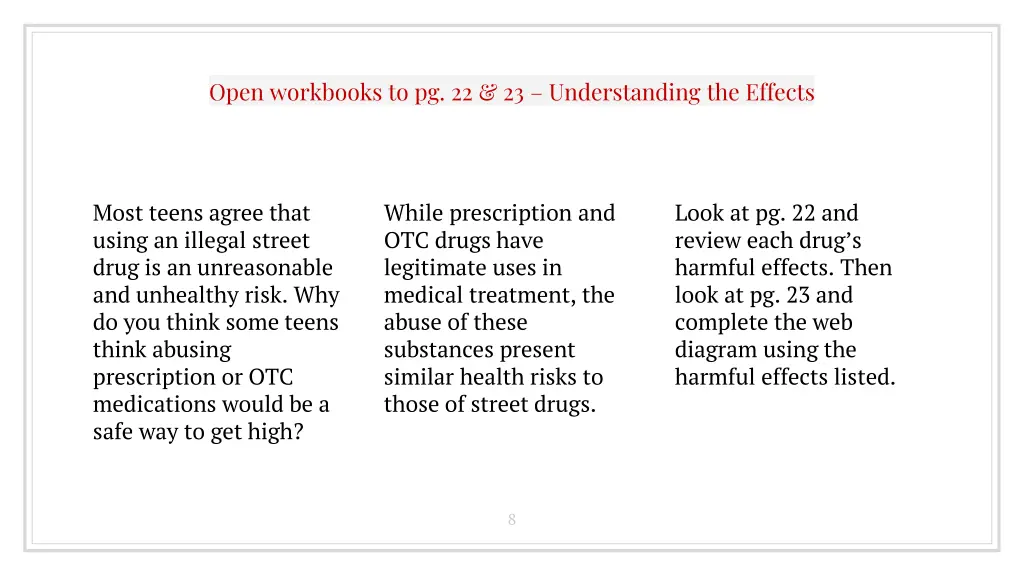 open workbooks to pg 22 23 understanding
