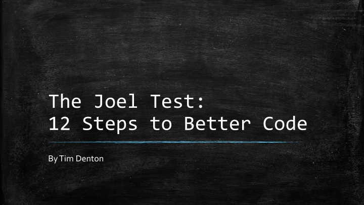 the joel test 12 steps to better code
