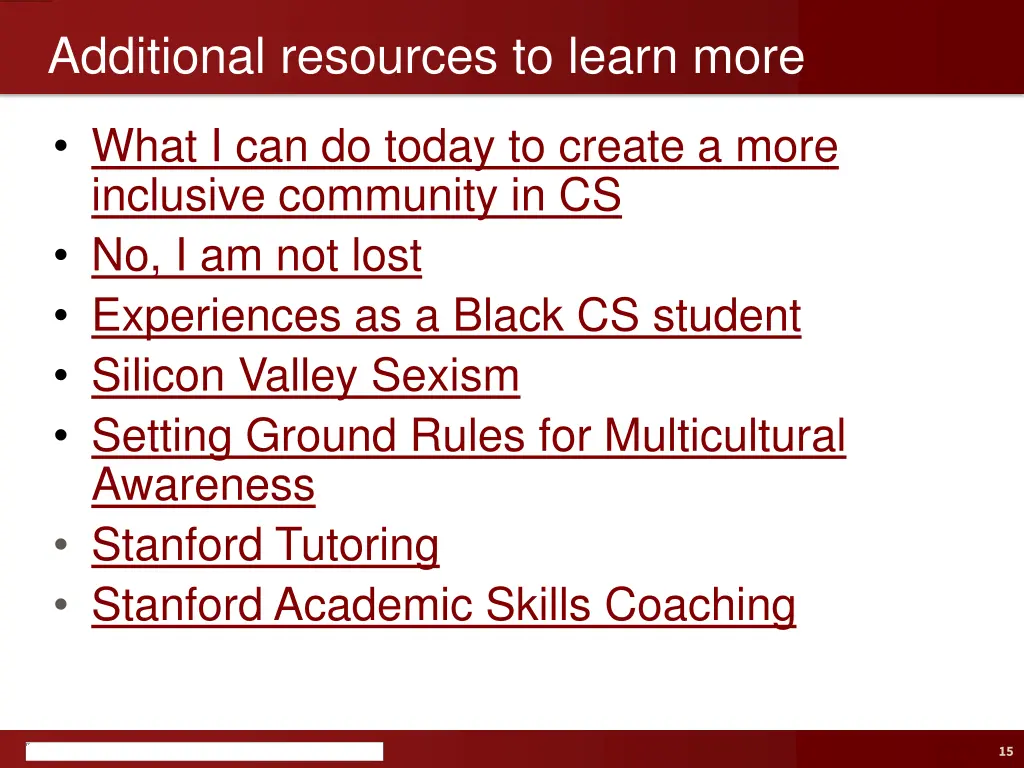 additional resources to learn more