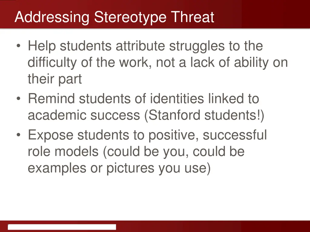 addressing stereotype threat