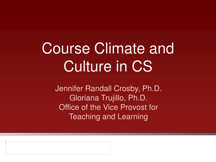 course climate and culture in cs