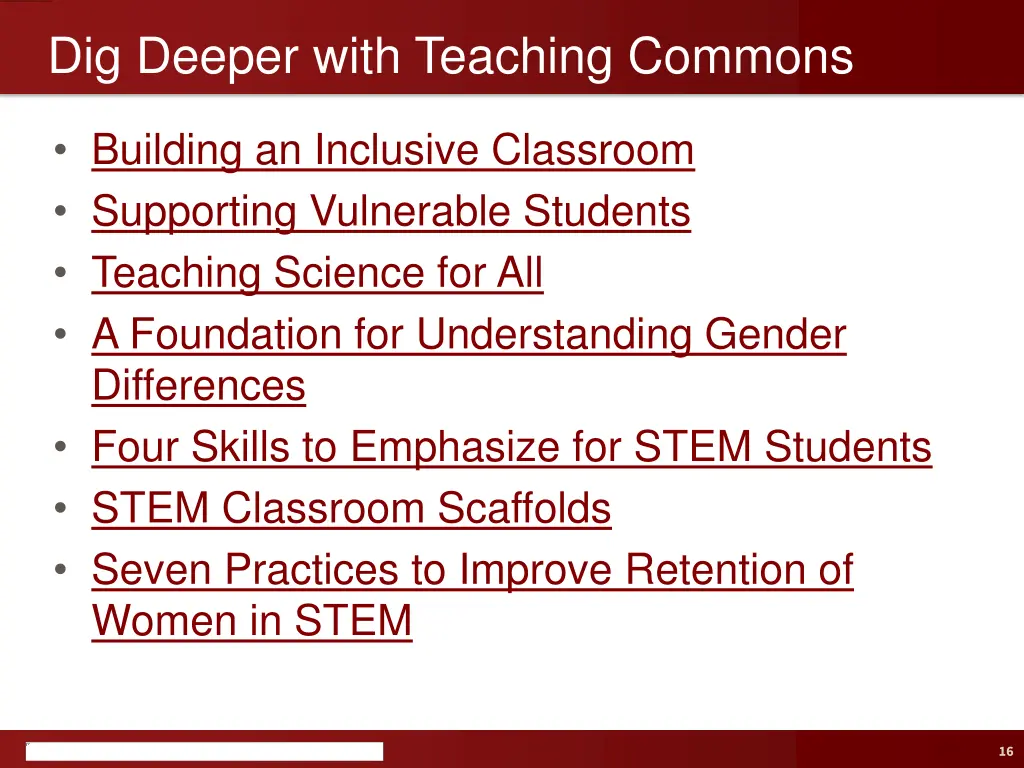 dig deeper with teaching commons