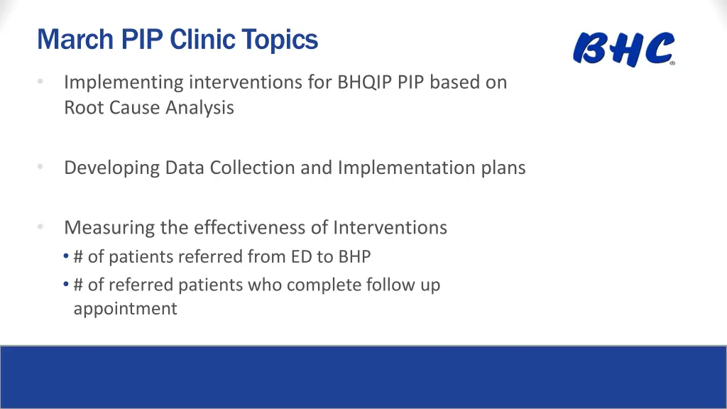 march pip clinic topics
