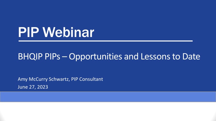 pip webinar