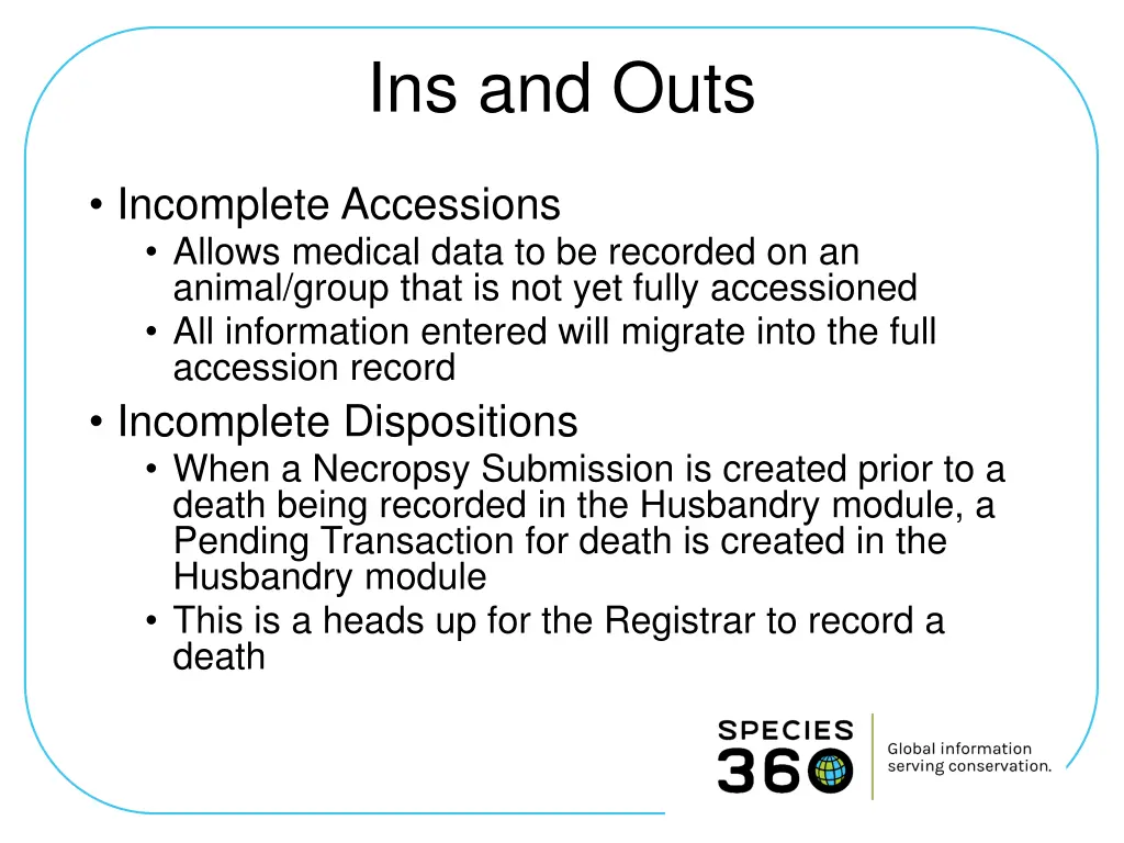 ins and outs