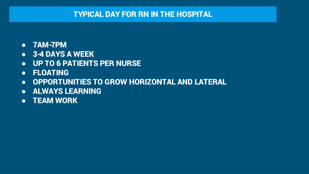 typical day for rn in the hospital