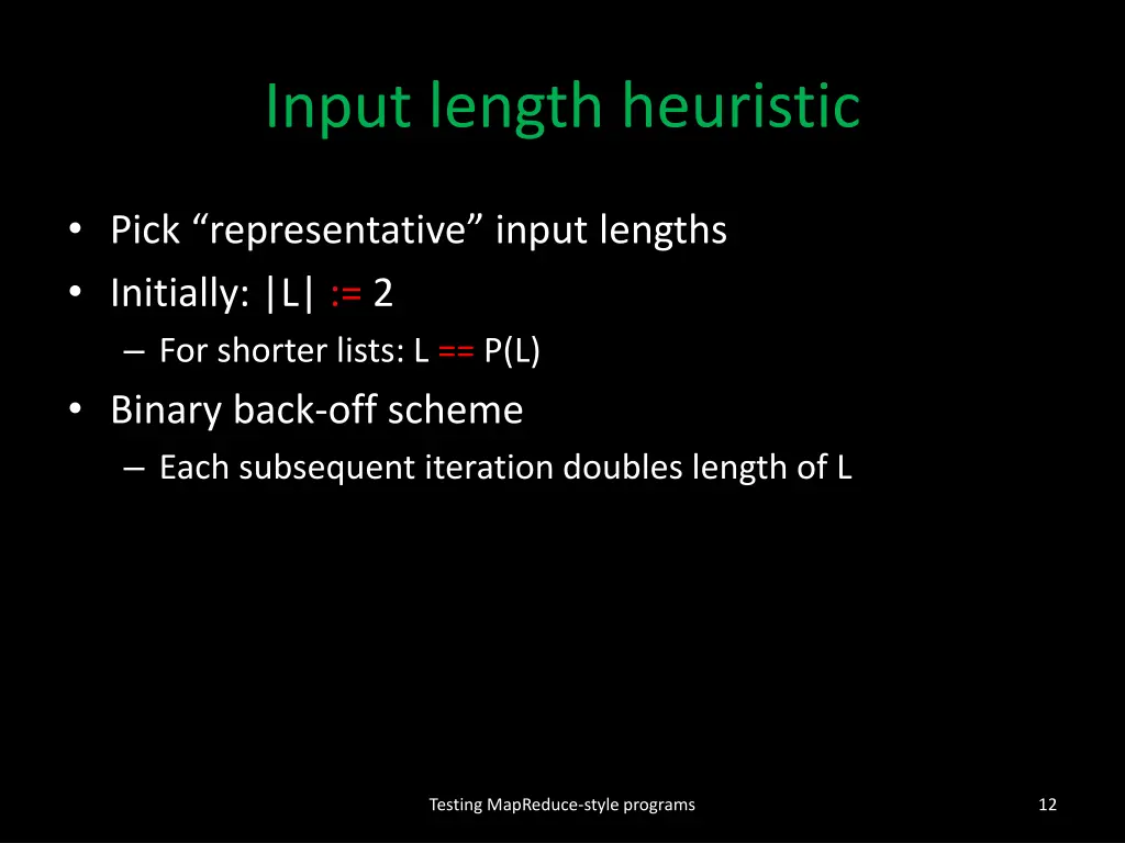 input length heuristic