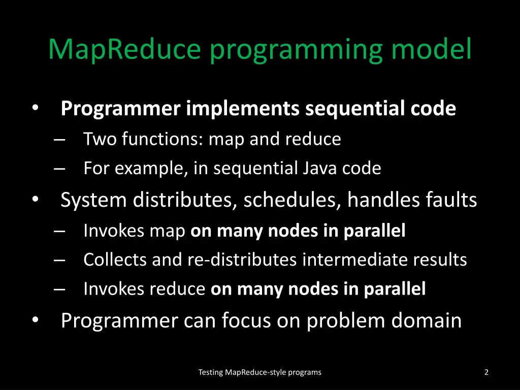 mapreduce programming model
