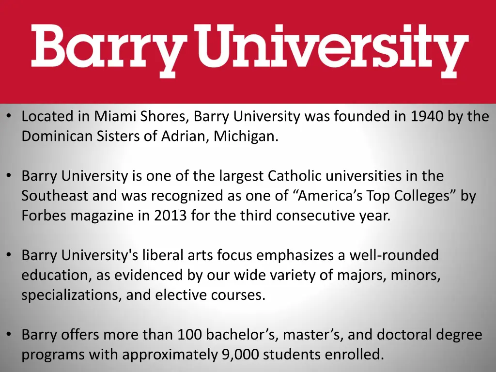 located in miami shores barry university