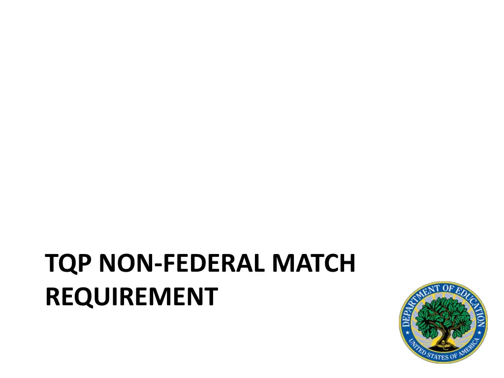 tqp non federal match requirement