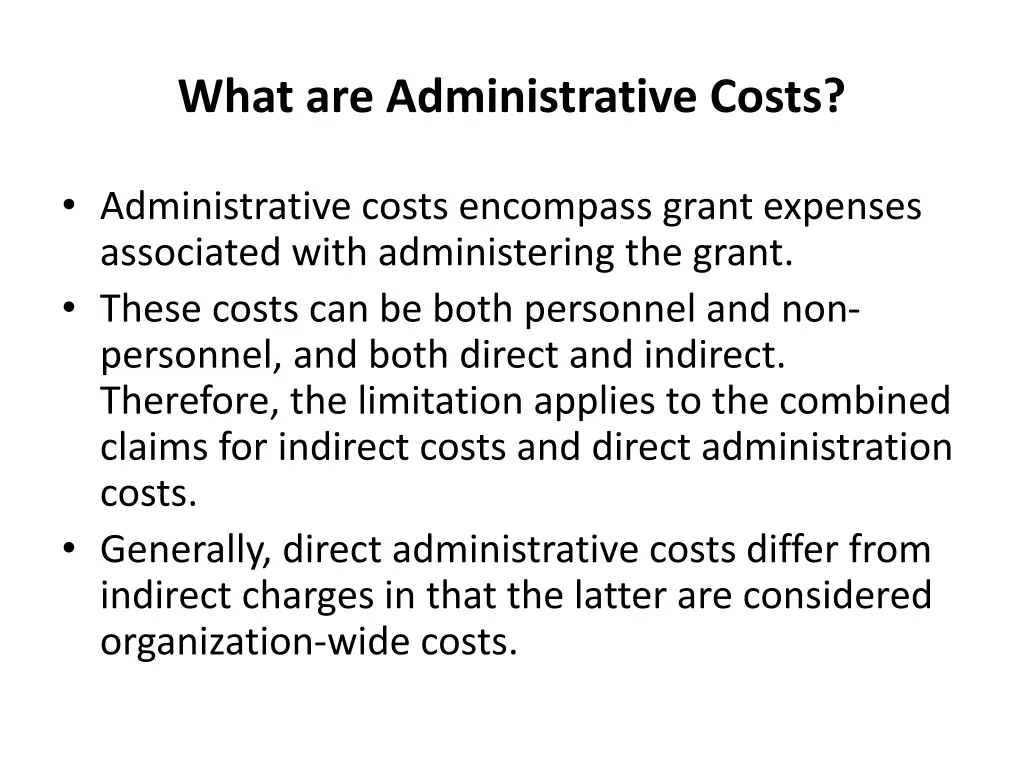 what are administrative costs