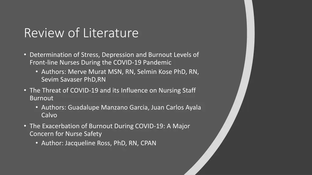 review of literature