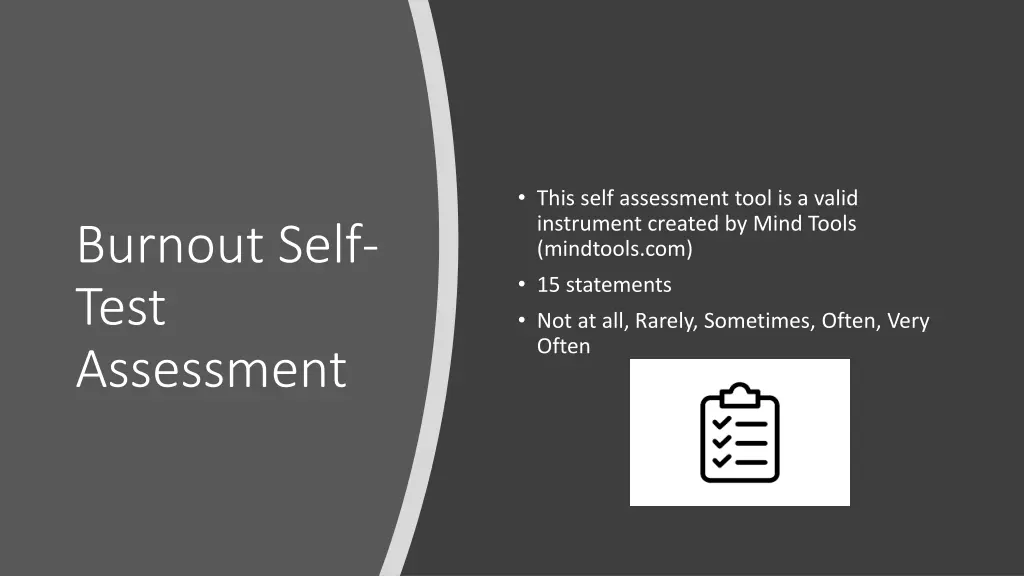 this self assessment tool is a valid instrument