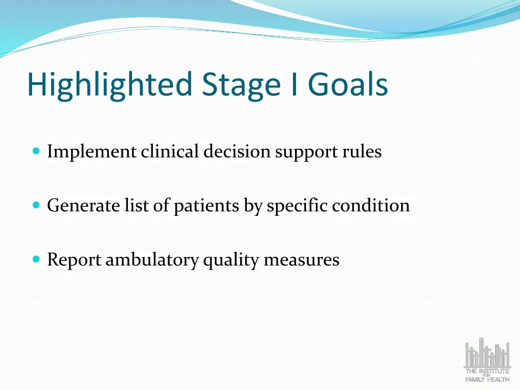 highlighted stage i goals