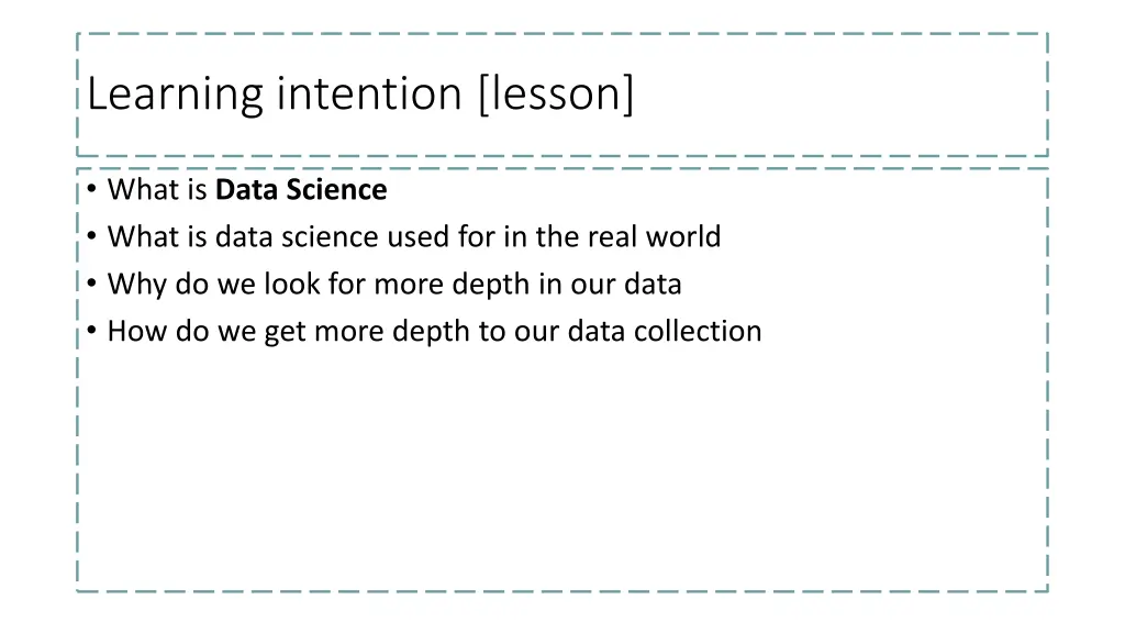learning intention lesson