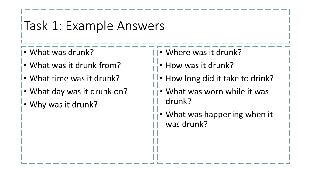 task 1 example answers