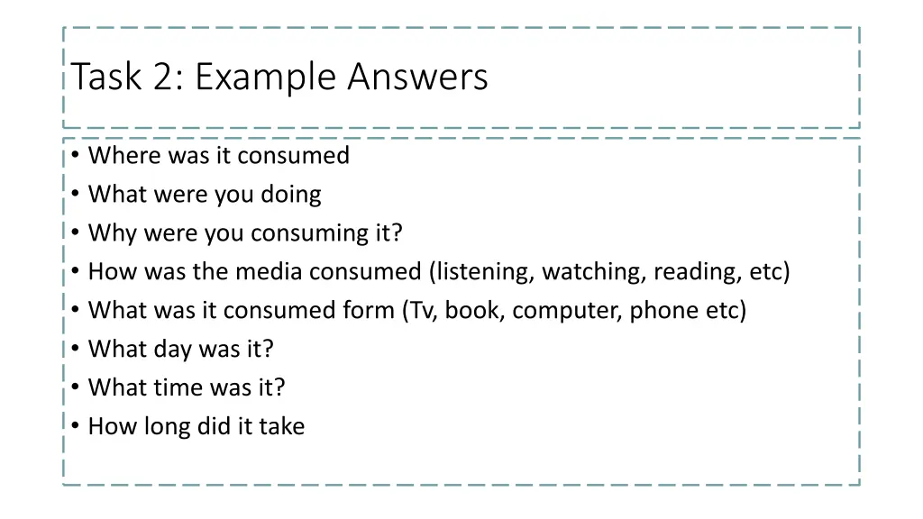task 2 example answers