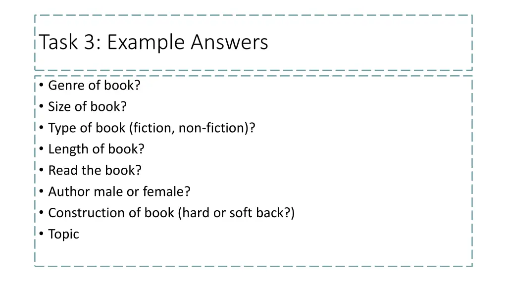 task 3 example answers