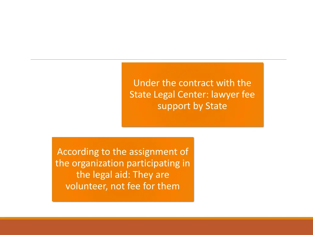 under the contract with the state legal center