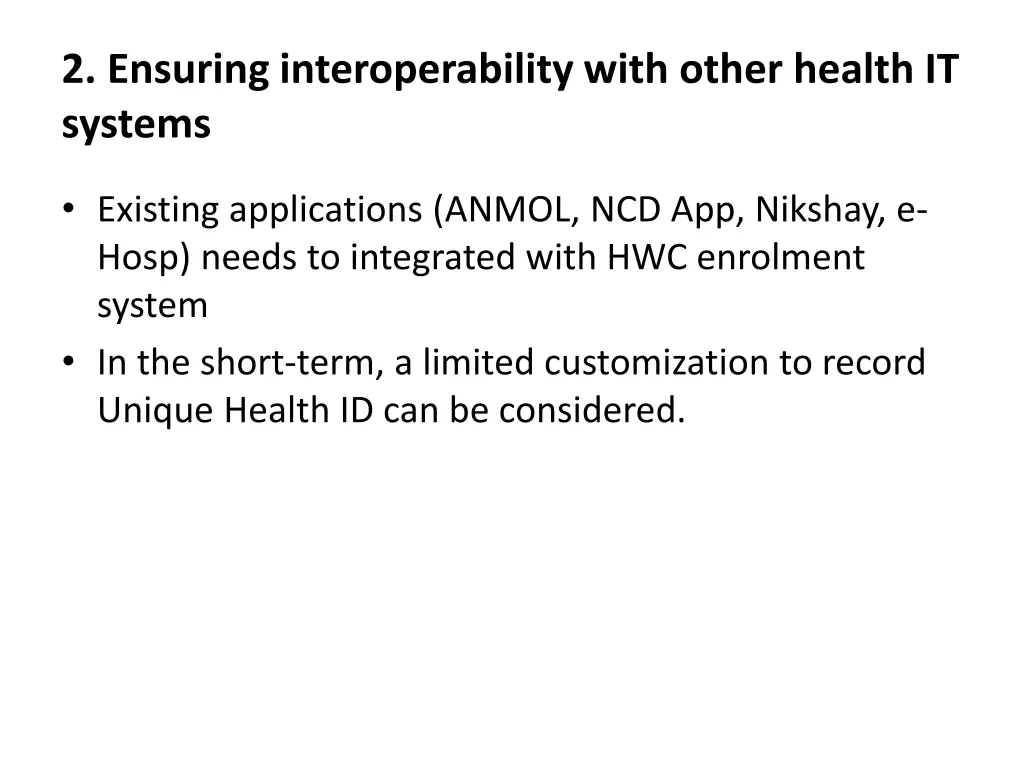 2 ensuring interoperability with other health