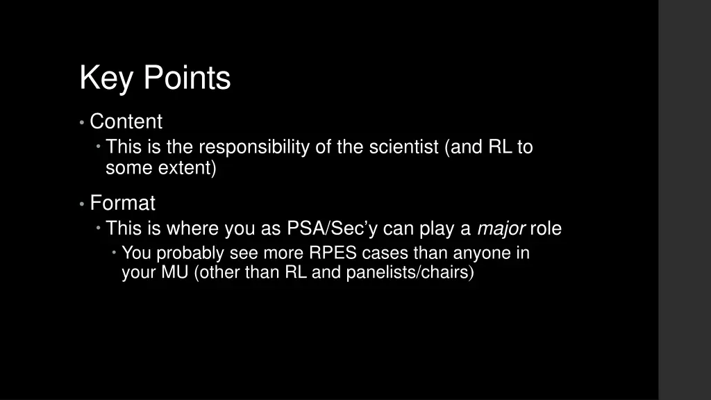 key points