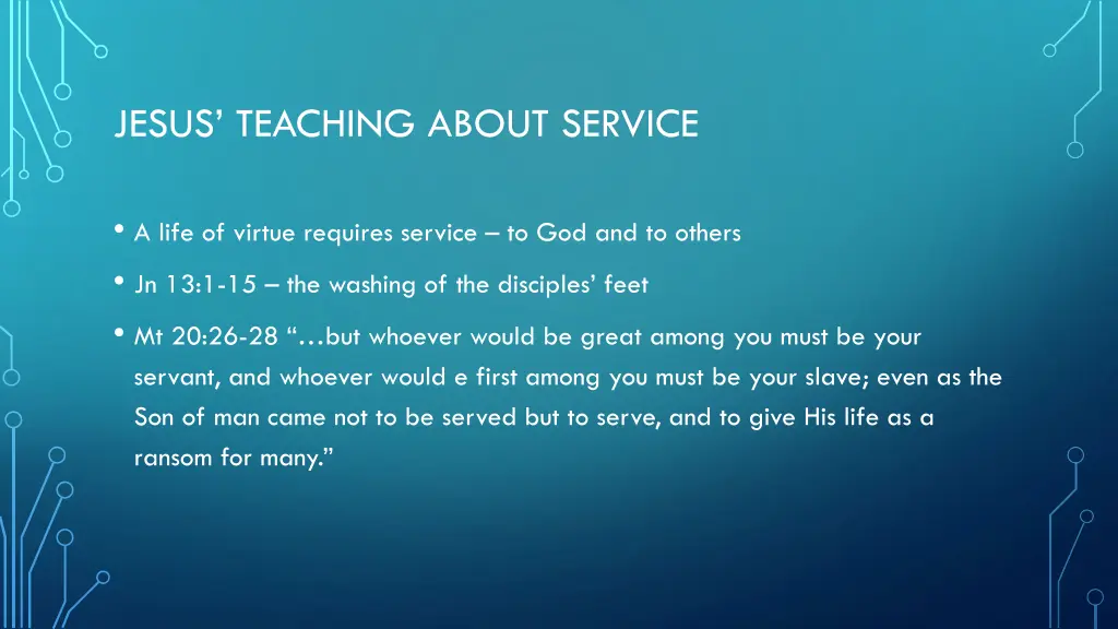 jesus teaching about service