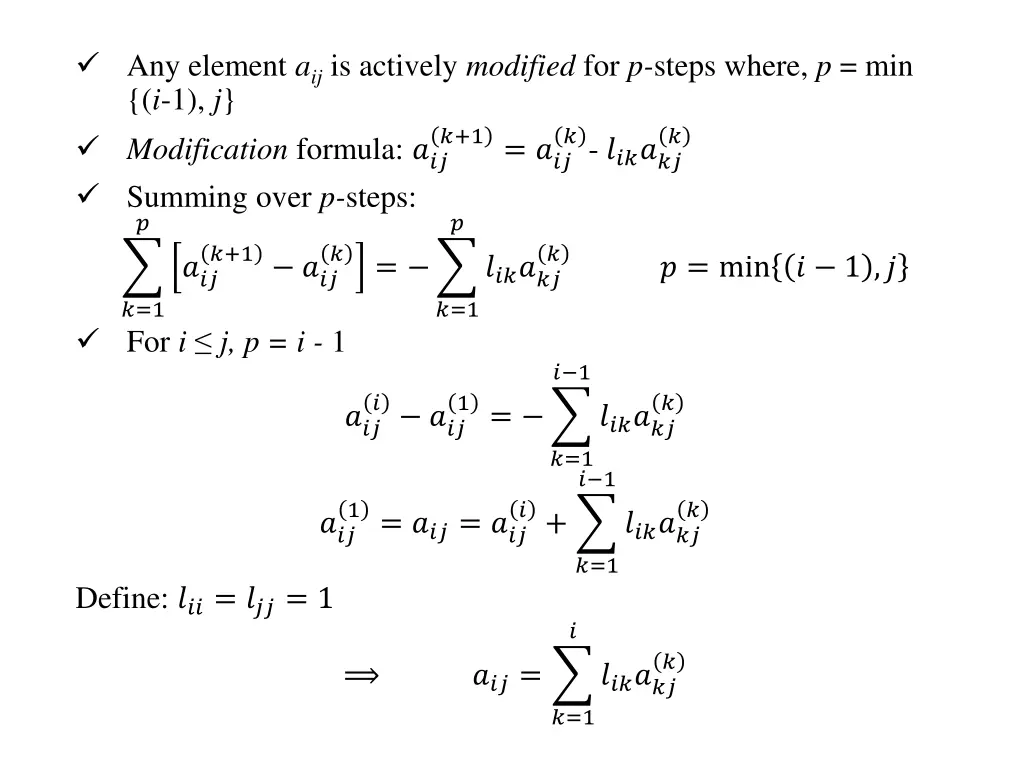any element a ij is actively modified for p steps