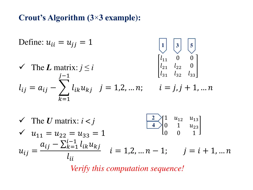 crout s algorithm 3 3 example