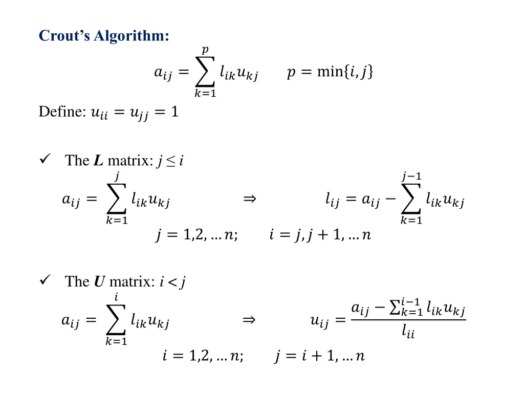 crout s algorithm