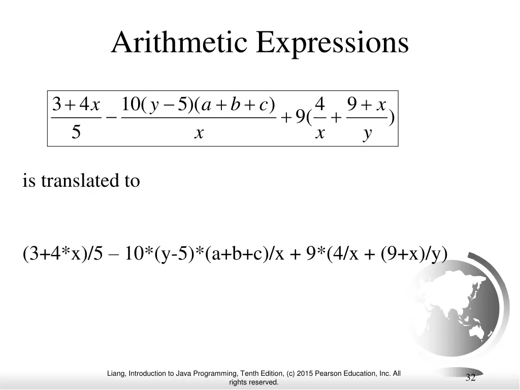 arithmetic expressions