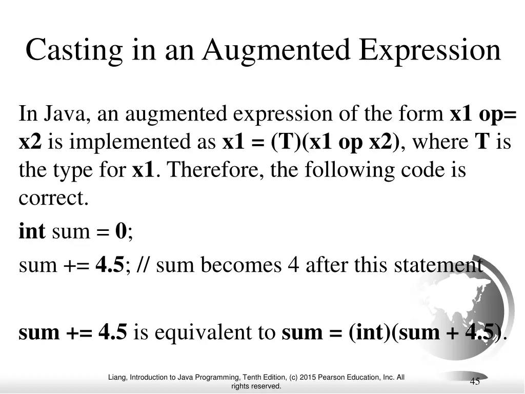 casting in an augmented expression