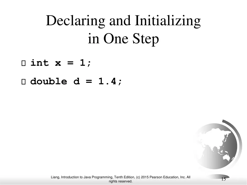 declaring and initializing in one step