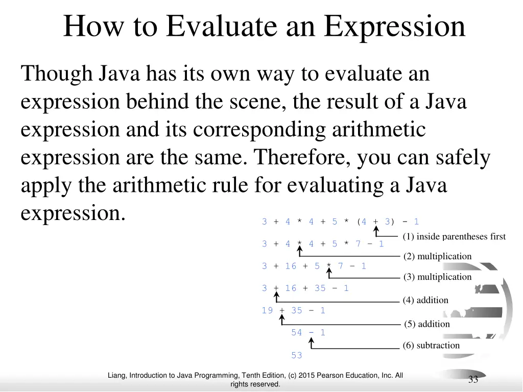how to evaluate an expression