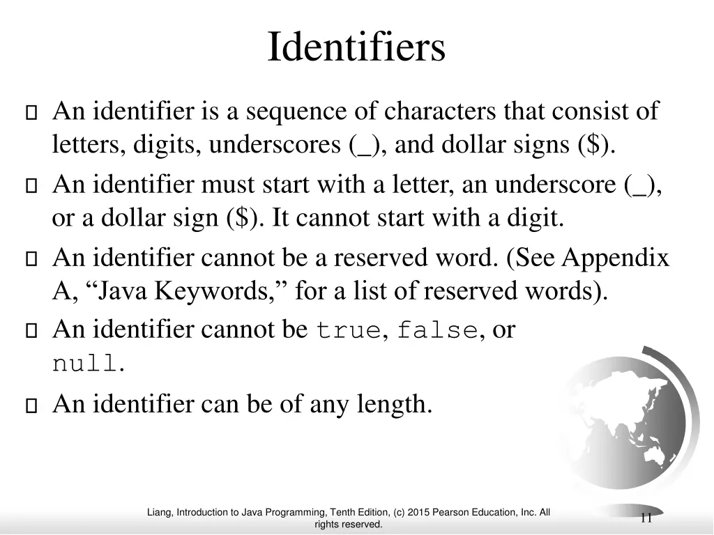identifiers