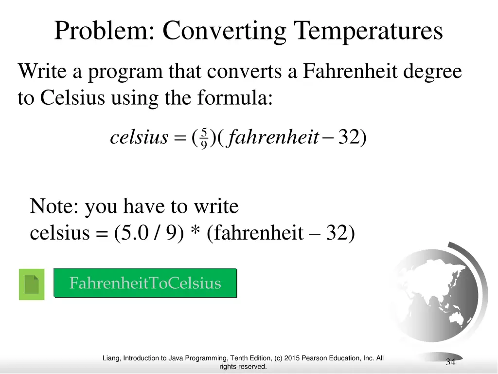 problem converting temperatures