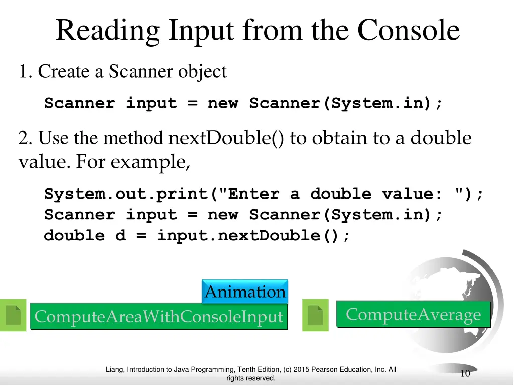 reading input from the console