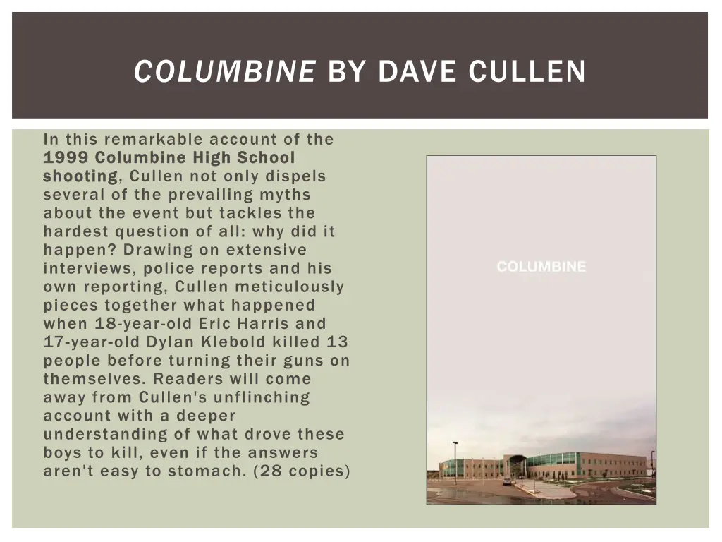 columbine by dave cullen