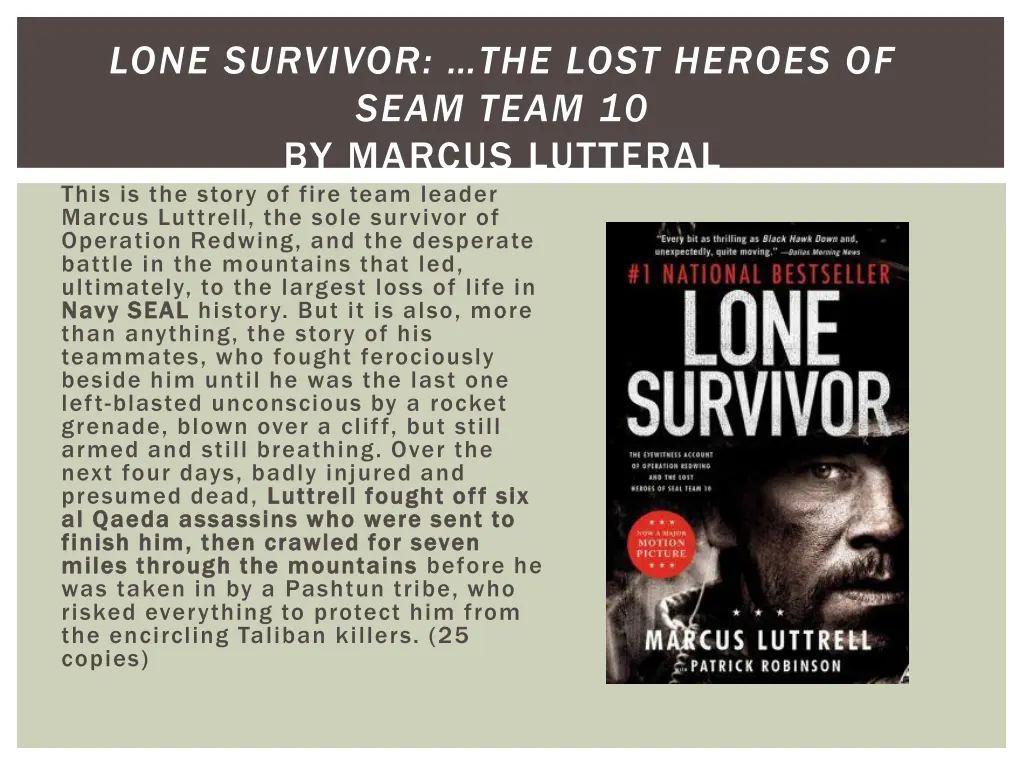 lone survivor the lost heroes of seam team