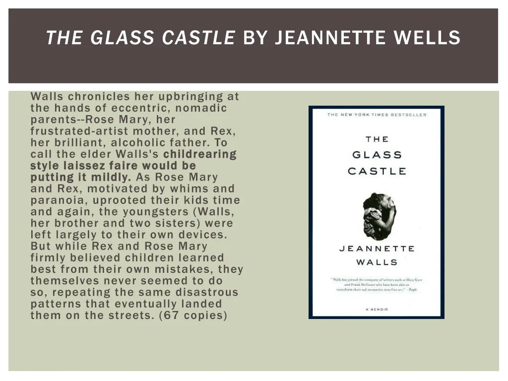 the glass castle by jeannette wells