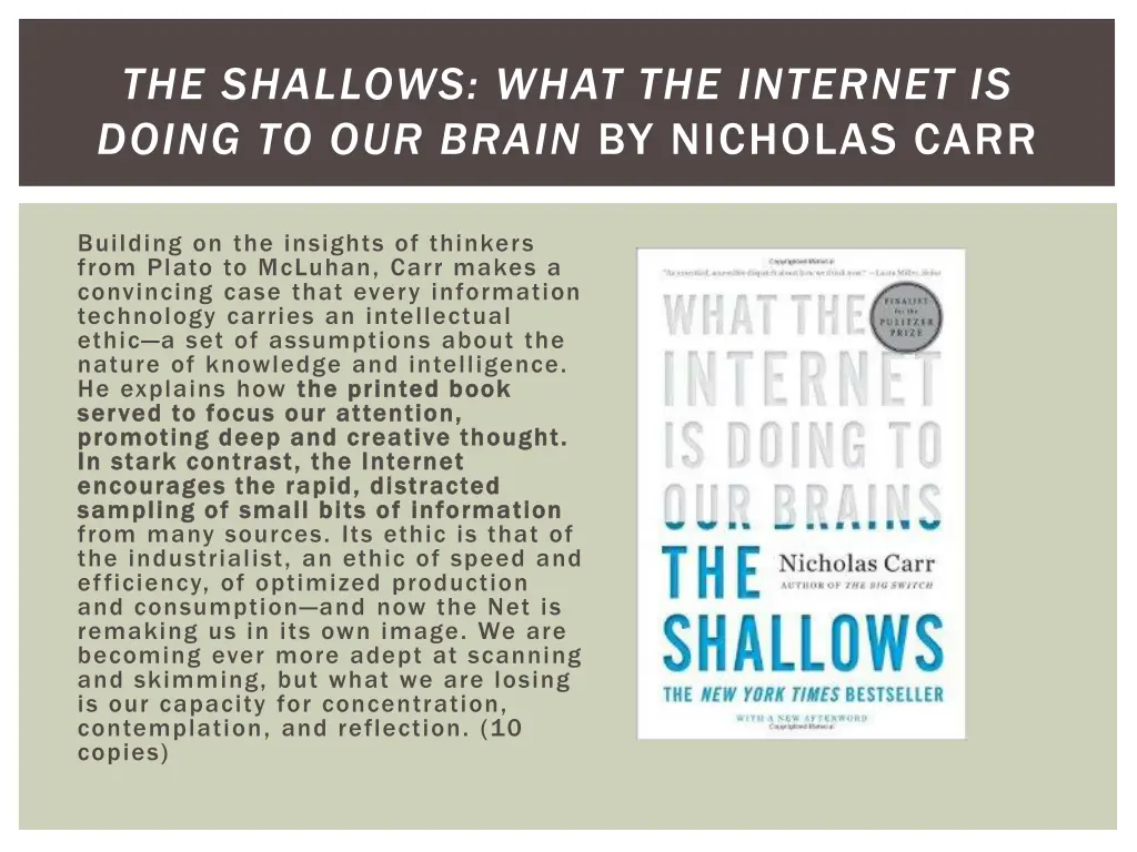 the shallows what the internet is doing